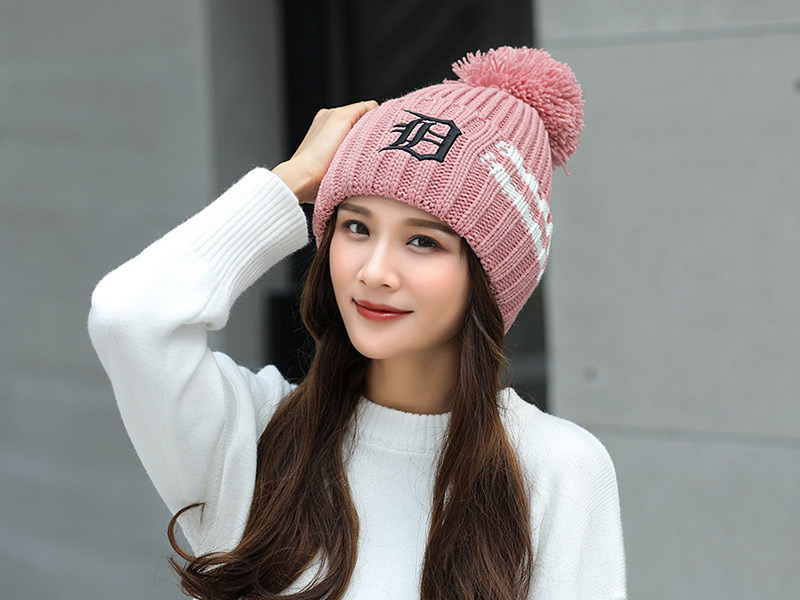 Fashion Pink Letter Pattern Decorated Hat,Knitting Wool Hats