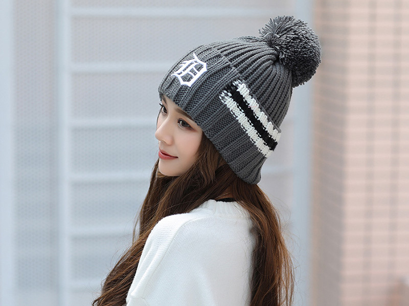 Fashion Black Letter Pattern Decorated Hat,Knitting Wool Hats