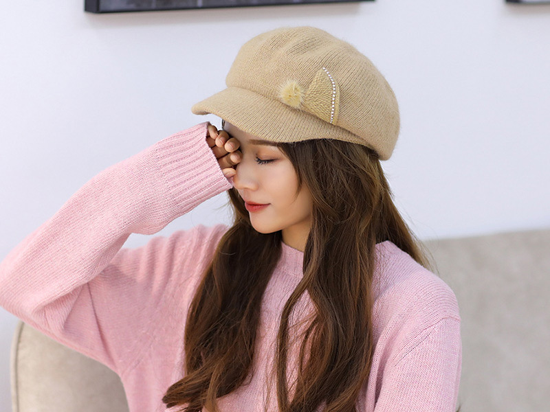 Fashion Light Purple Pure Color Decorated Hat,Knitting Wool Hats