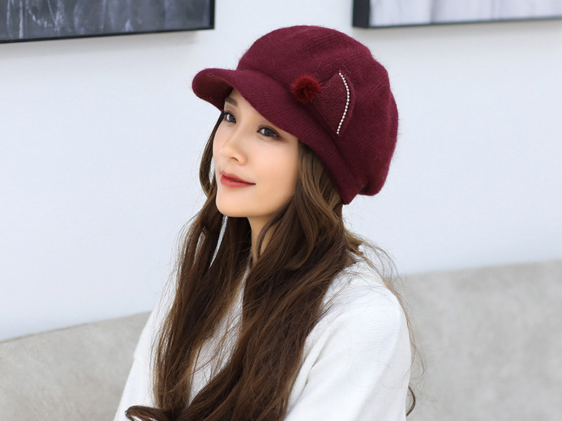 Fashion White Pure Color Decorated Hat,Knitting Wool Hats