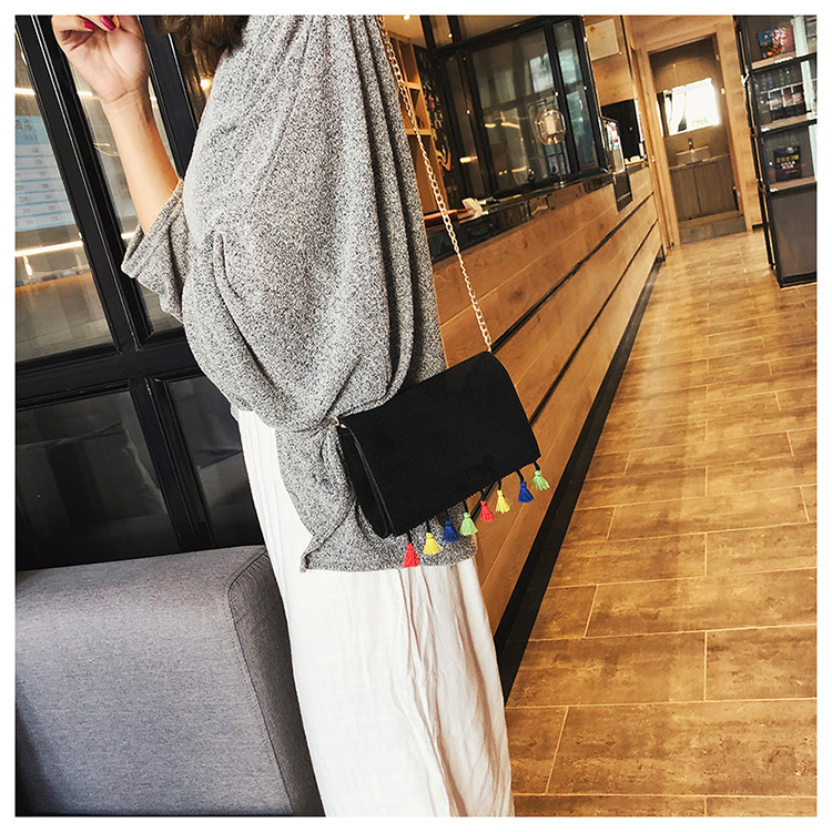 Fashion Black Tassel Decorated Shoulder Bag,Shoulder bags