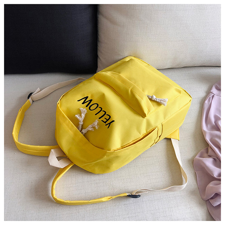Fashion Yellow Letter Pattern Decorated Backpack,Backpack