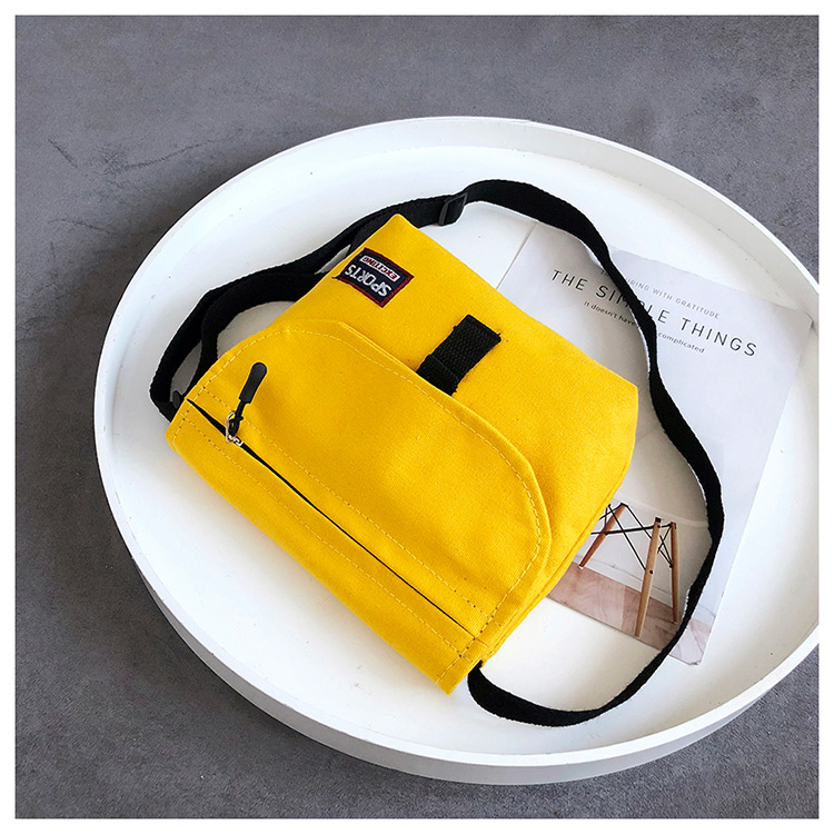 Fashion Yellow Zipper Decorated Shoulder Bag,Shoulder bags