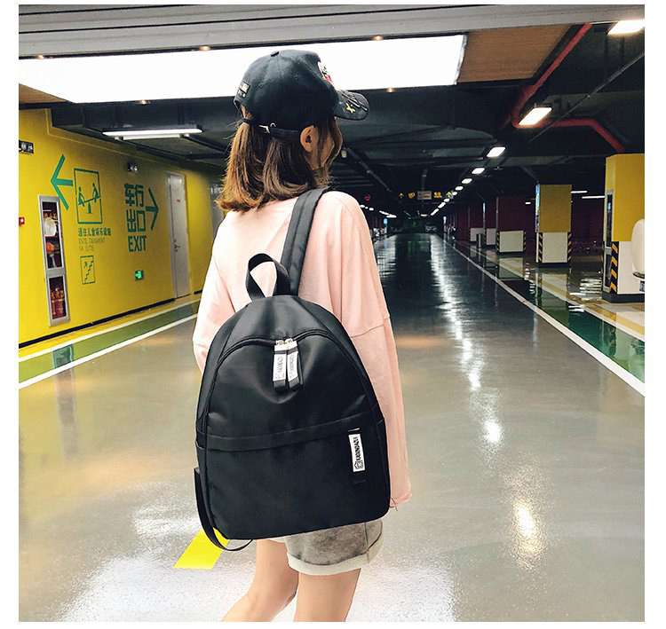 Simple Green Pure Color Decorated Backpack,Backpack
