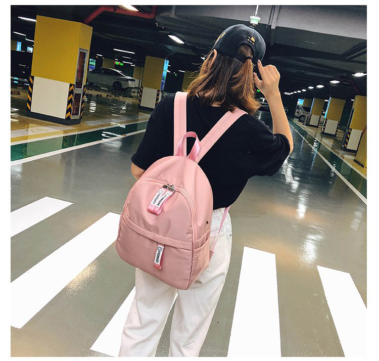 Simple Pink Pure Color Decorated Backpack,Backpack