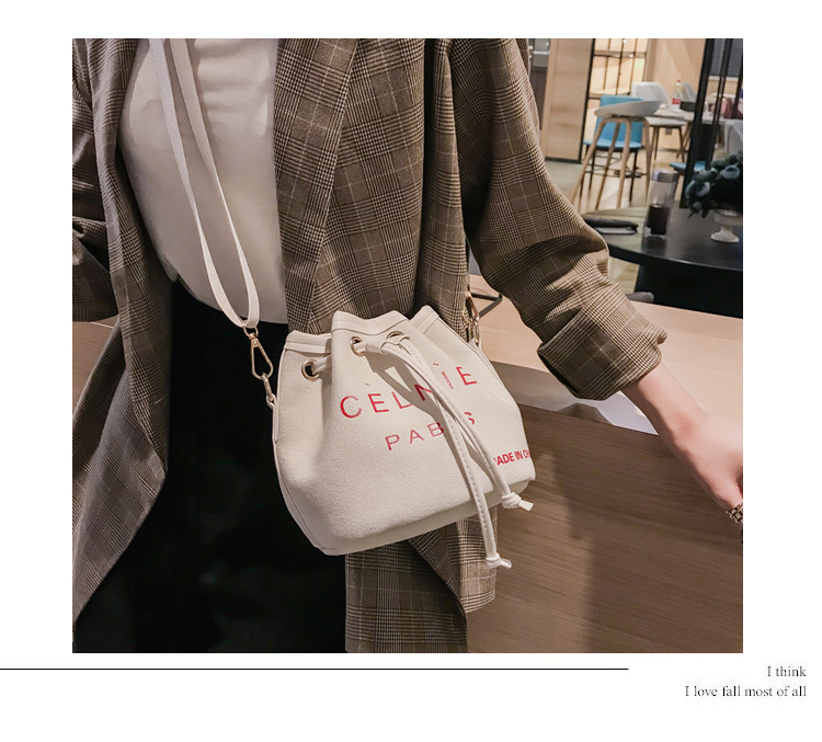 Simple White Letter Pattern Decorated Shoulder Bag,Shoulder bags
