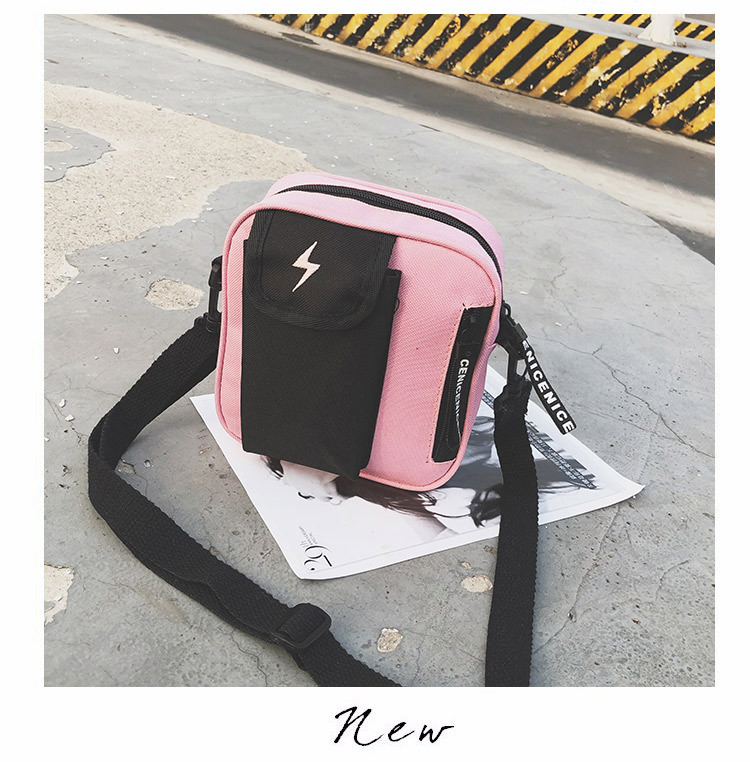 Simple Pink Square Shape Decorated Shoulder Bag,Shoulder bags