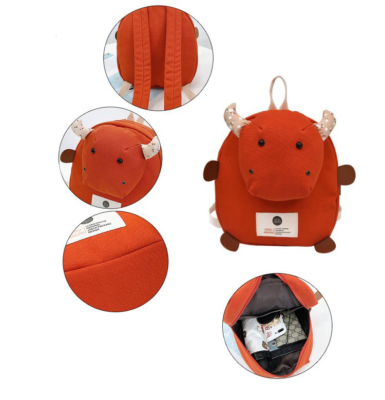 Simple Red Cow Shape Decorated Backpack,Backpack