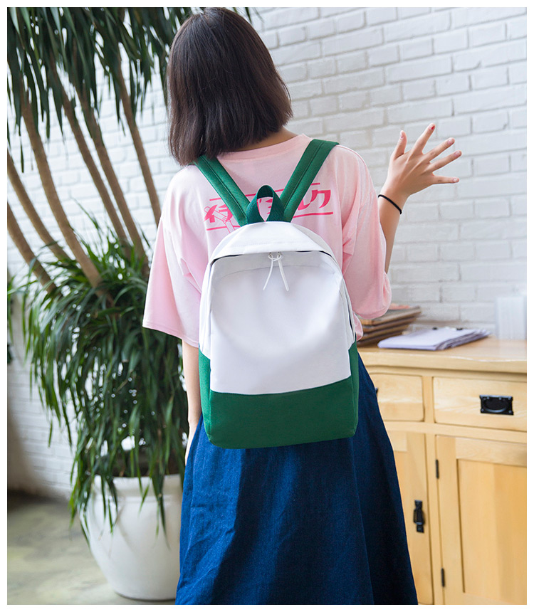 Simple Pink Color Matching Decorated Backpack,Backpack