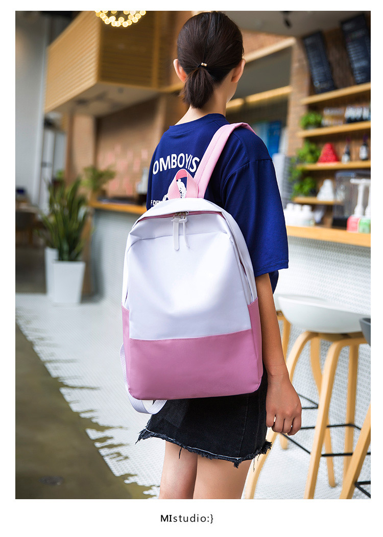 Simple Pink Color Matching Decorated Backpack,Backpack
