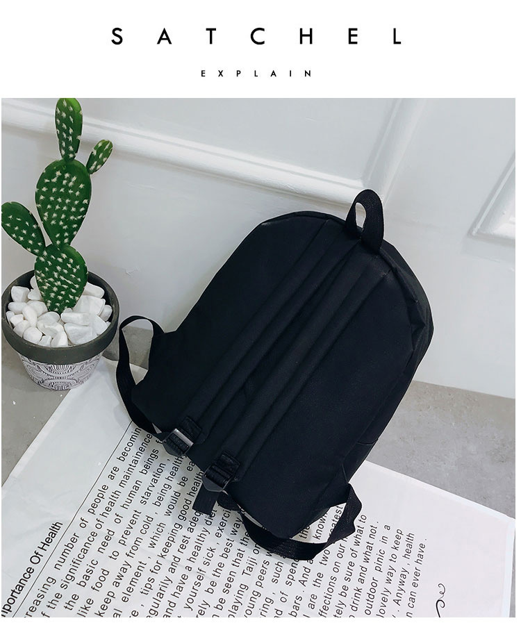 Simple Black Letter Pattern Decorated Backpack,Backpack