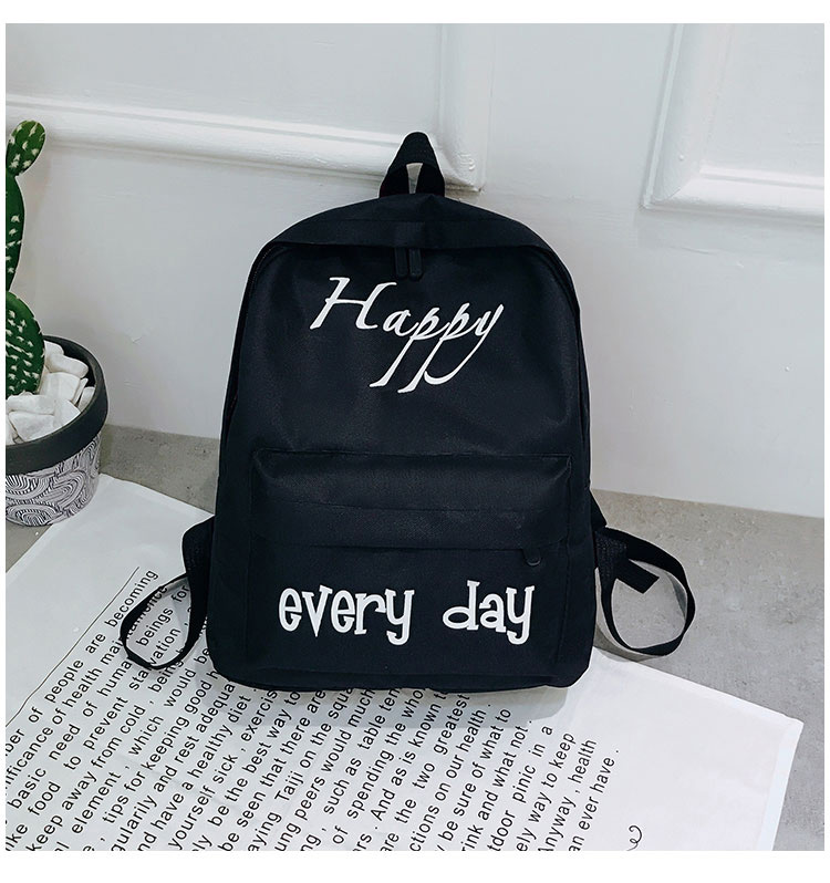 Simple Gray Letter Pattern Decorated Backpack,Backpack