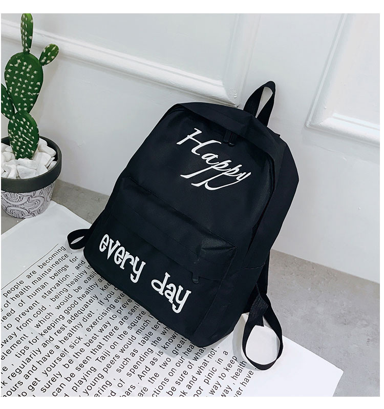 Simple Gray Letter Pattern Decorated Backpack,Backpack