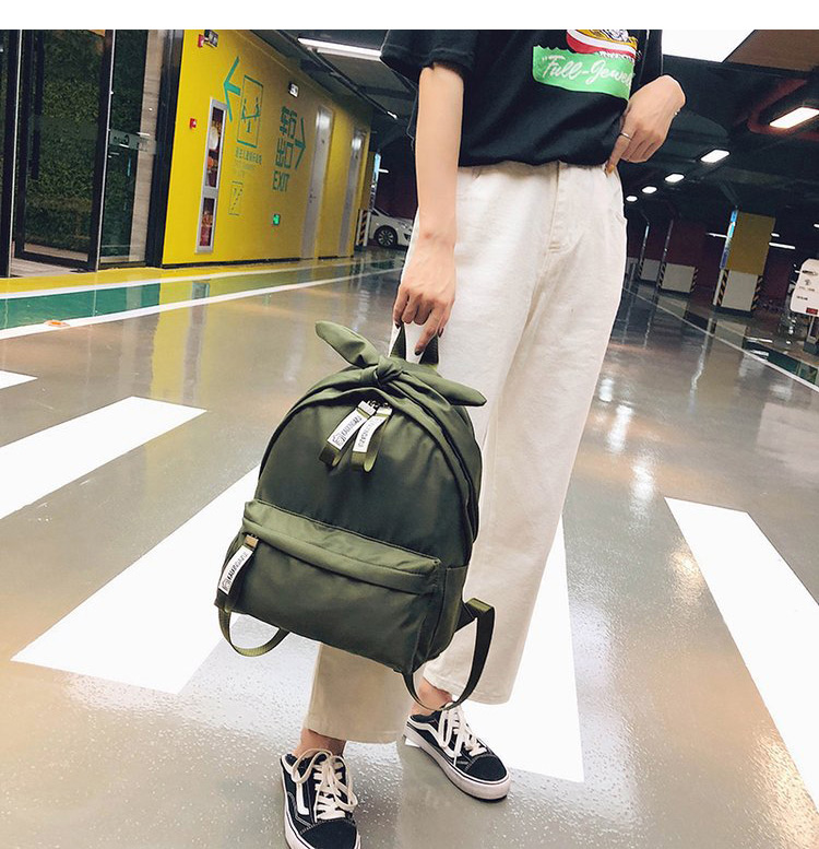 Simple Green Bowknot Shape Decorated Backpack,Backpack