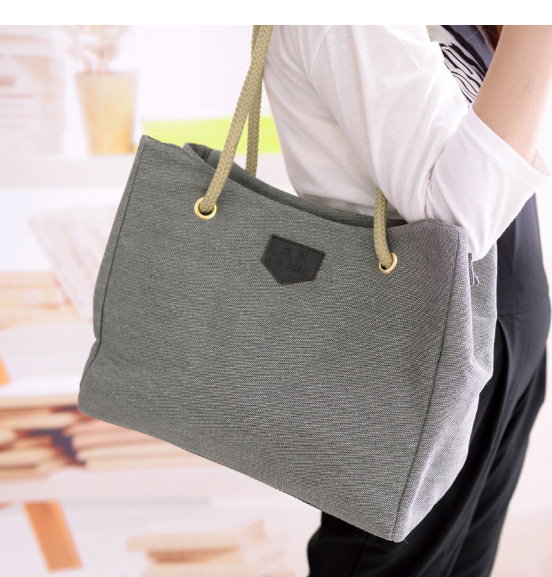 Simple Gray Pure Color Decorated Handbag,Messenger bags