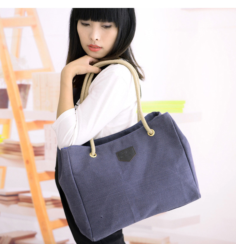 Simple Blue Pure Color Decorated Handbag,Messenger bags
