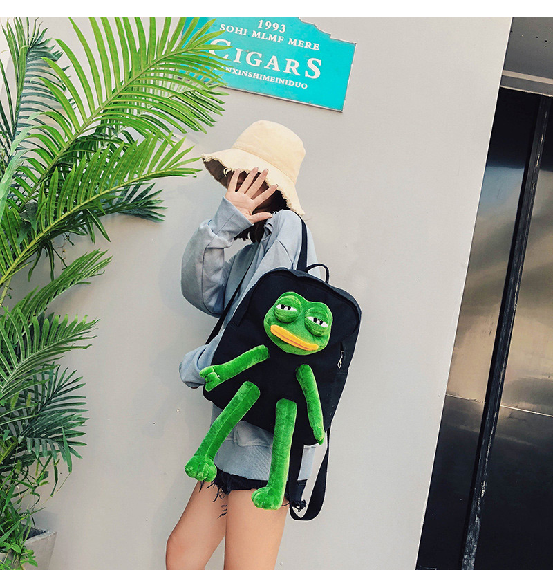 Simple Black Frog Shape Decorated Backpack,Backpack