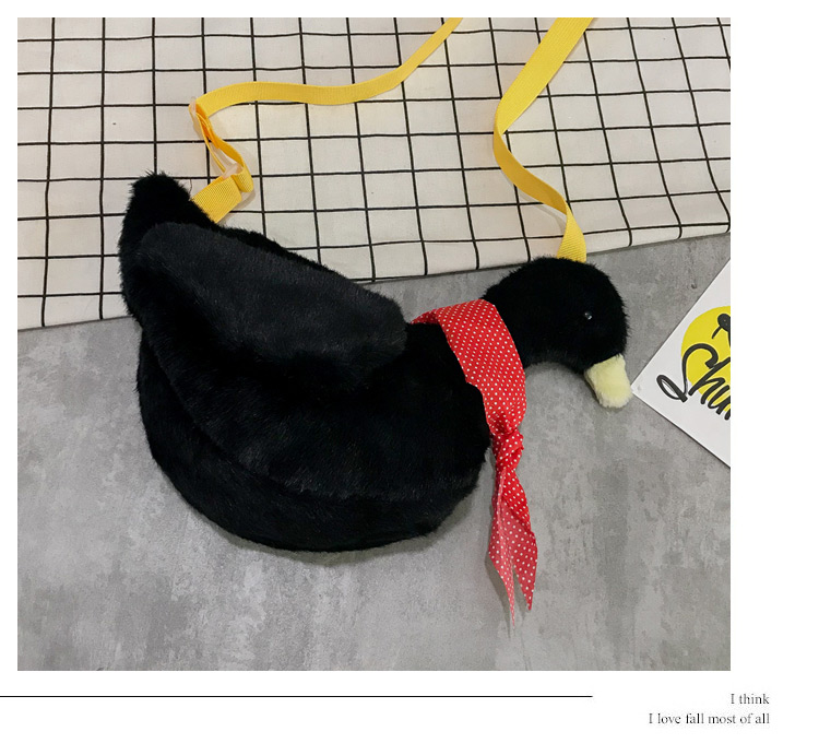 Simple Black Goose Shape Decorated Shoulder Bag,Shoulder bags
