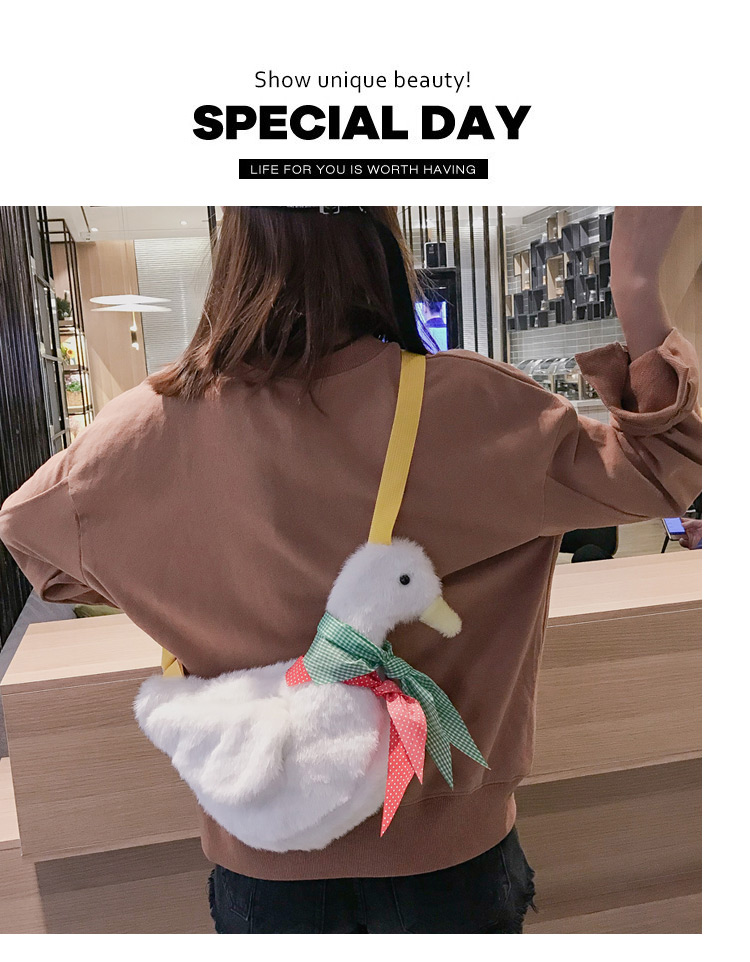 Simple White Goose Shape Decorated Shoulder Bag,Shoulder bags