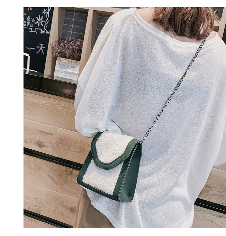 Simple Green Square Shape Decorated Shoulder Bag,Shoulder bags