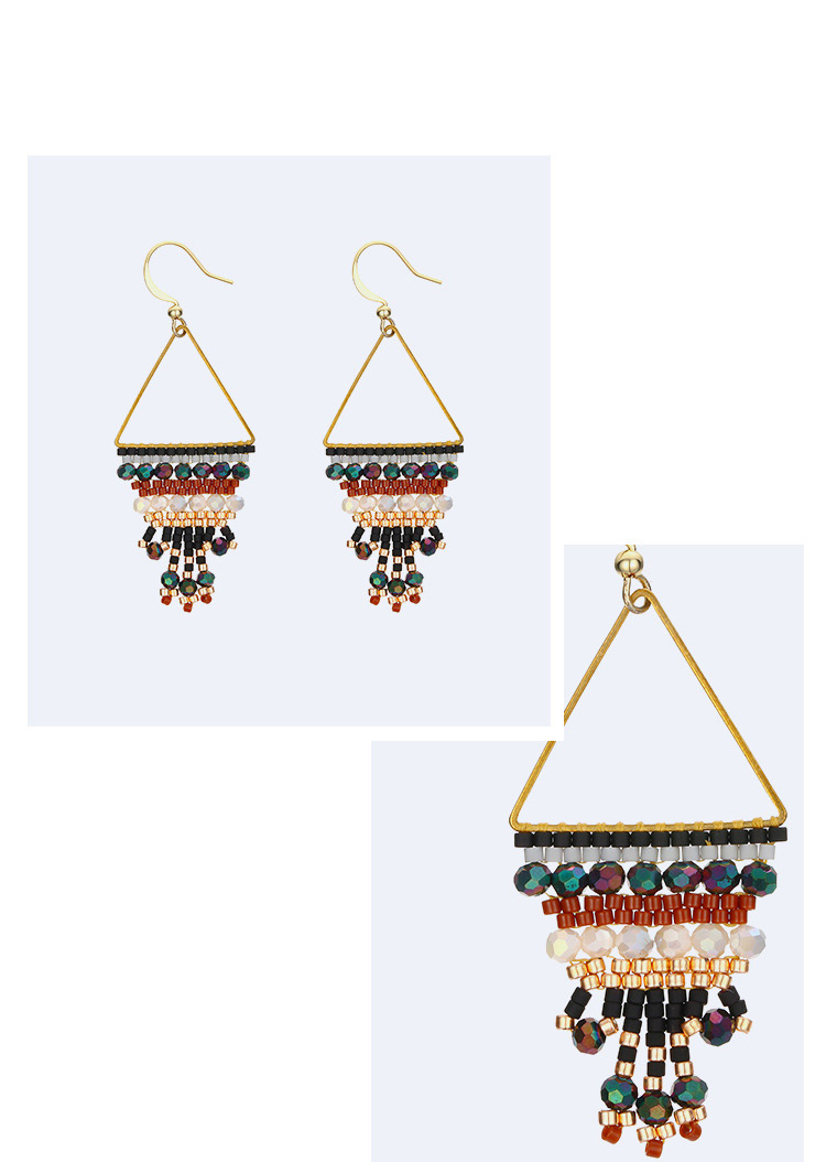 Fashion Multi-color Beads Decorated Tassel Earrings,Earrings
