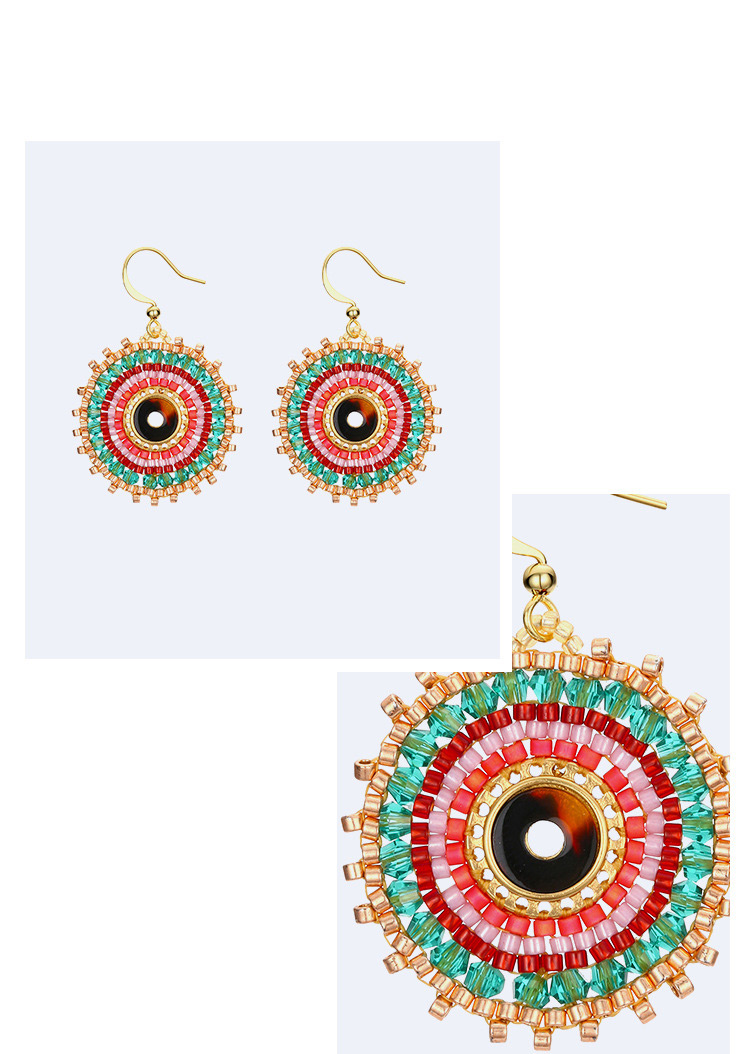 Fashion Multi-color Round Shape Design Color Matching Earrings,Earrings