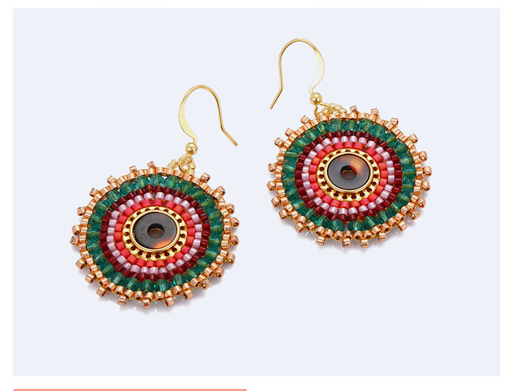 Fashion Multi-color Round Shape Design Color Matching Earrings,Earrings