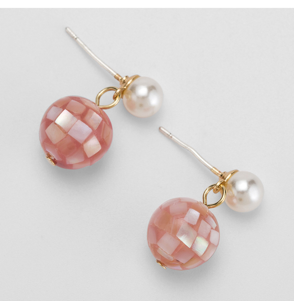 Fashion Pink Pearls Decorated Simple Earrings,Stud Earrings