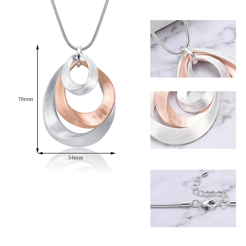 Fashion Gold Color+silver Color Round Shape Decorated Necklace,Pendants