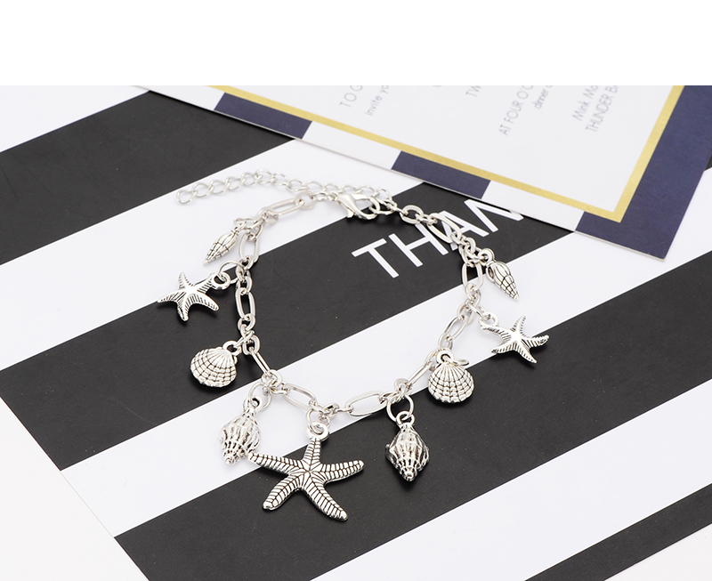 Fashion Silver Color Starfish&shell Shape Decorated Anklets,Fashion Anklets