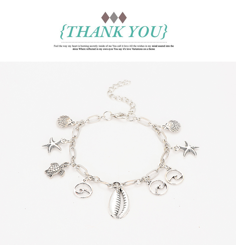 Fashion Silver Color Starfish&shell Shape Decorated Anklets,Fashion Anklets