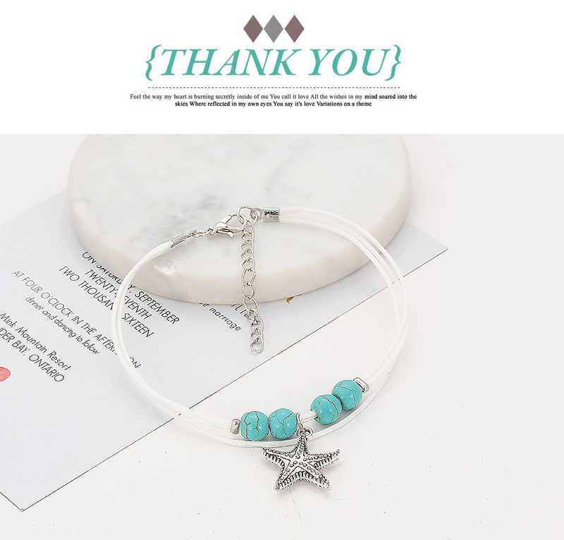 Fashion Silver Color Starfish Shape Decorated Anklets,Fashion Anklets