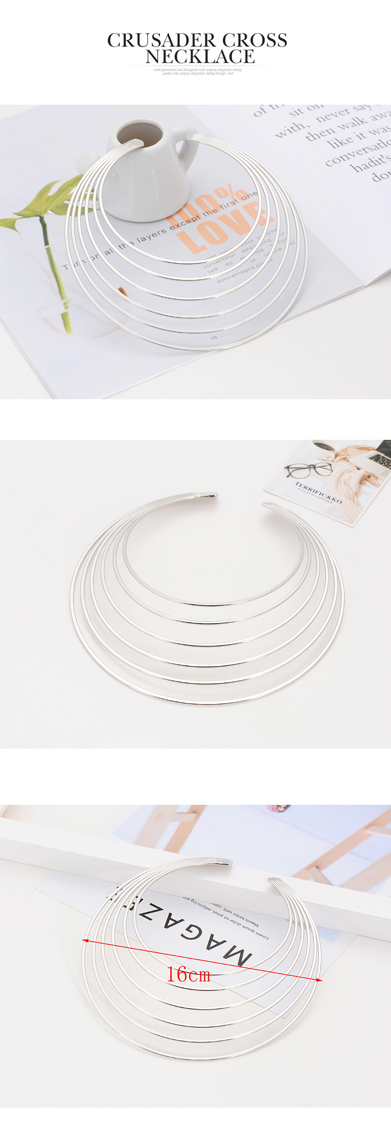 Fashion Silver Color Circular Ring Shape Decorated Necklace,Chokers