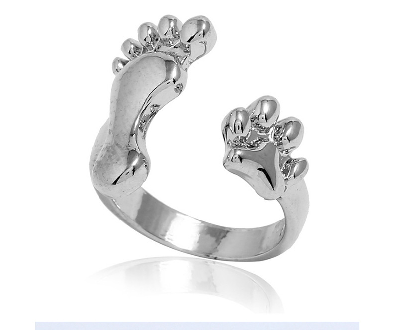Fashion Silver Color Foot Shape Decorated Ring,Fashion Rings