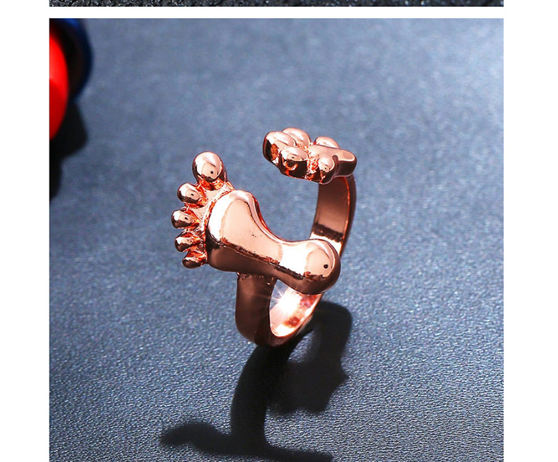 Fashion Rose Gold Foot Shape Decorated Ring,Fashion Rings