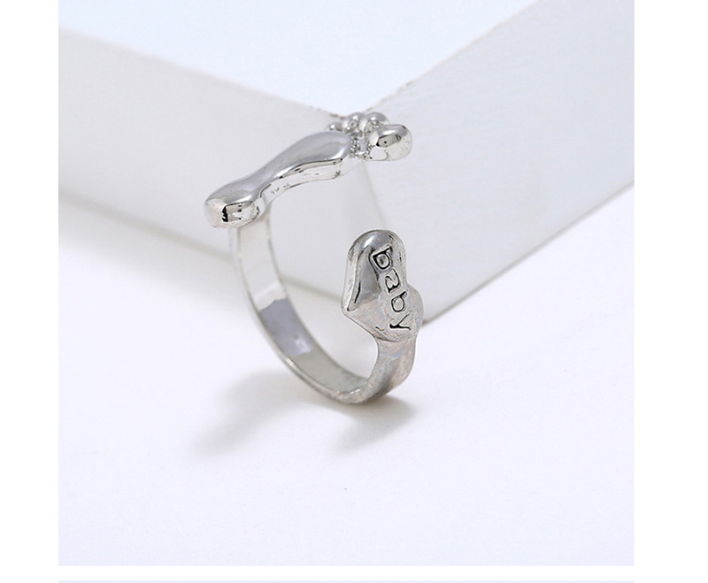 Fashion Silver Color Heart&foot Shape Decorated Ring,Fashion Rings