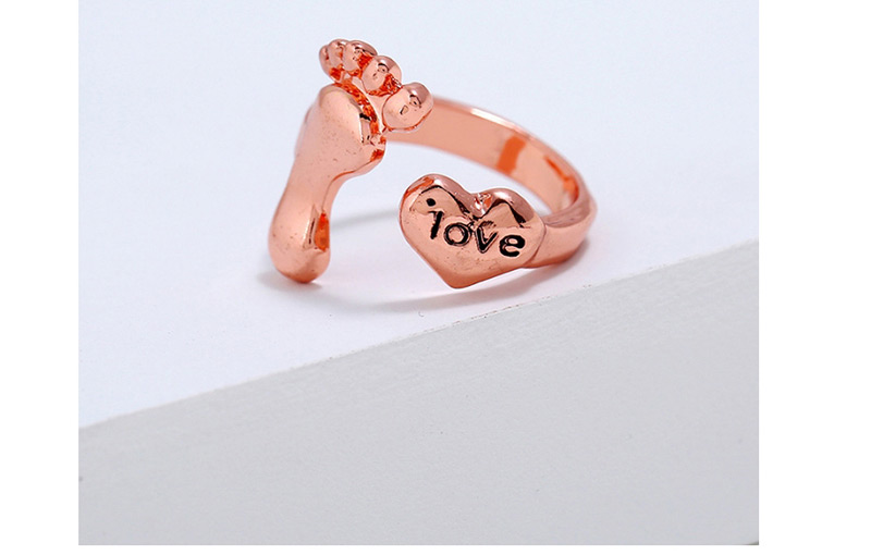 Fashion Rose Gold Heart Shape Decorated Pure Color Ring,Fashion Rings