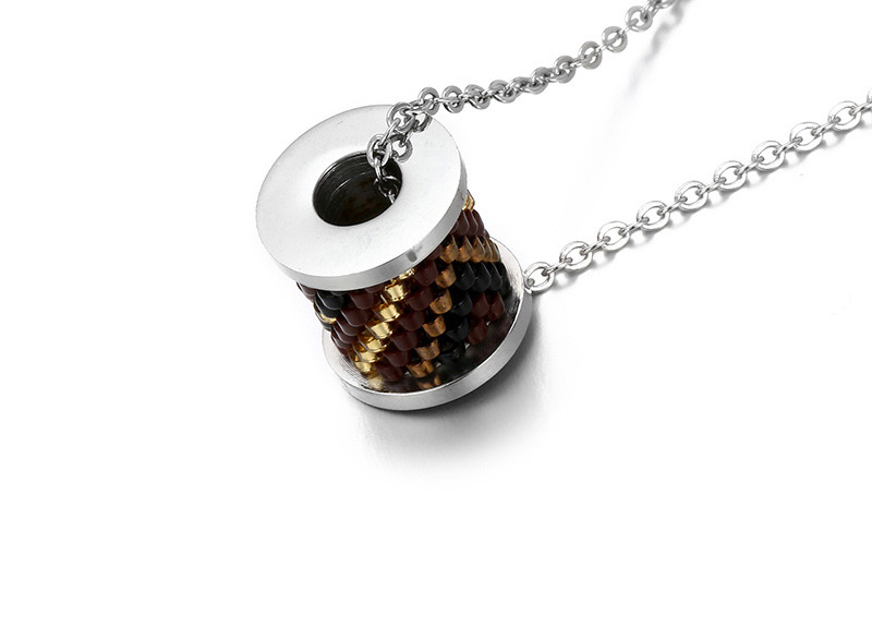 Fashion Coffee Bead Decorated Necklace,Necklaces
