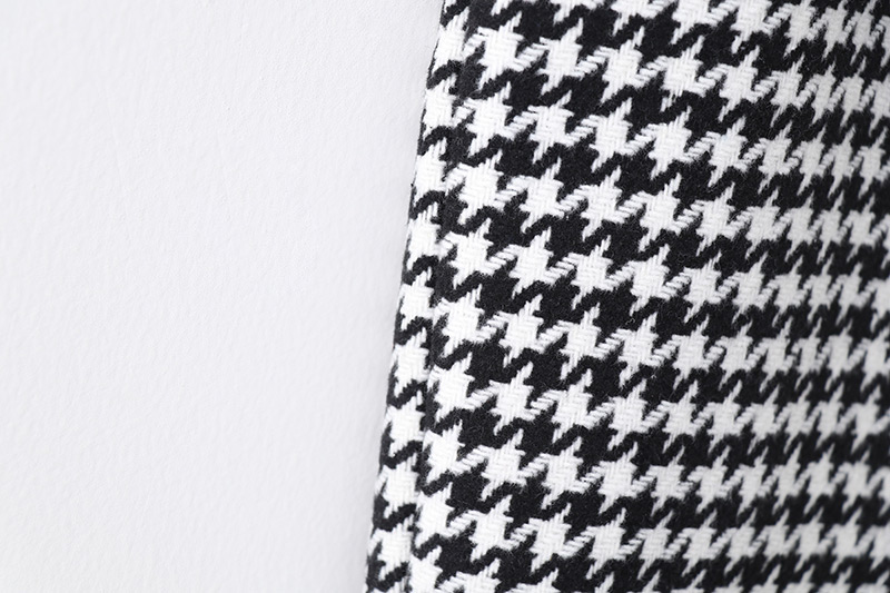 Fashion Black Grid Pattern Decorated Skirt,Skirts