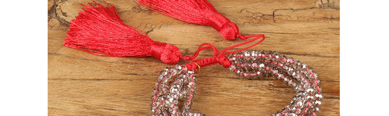 Fashion Claret Red Bead&tassel Decorated Bracelet,Fashion Bracelets