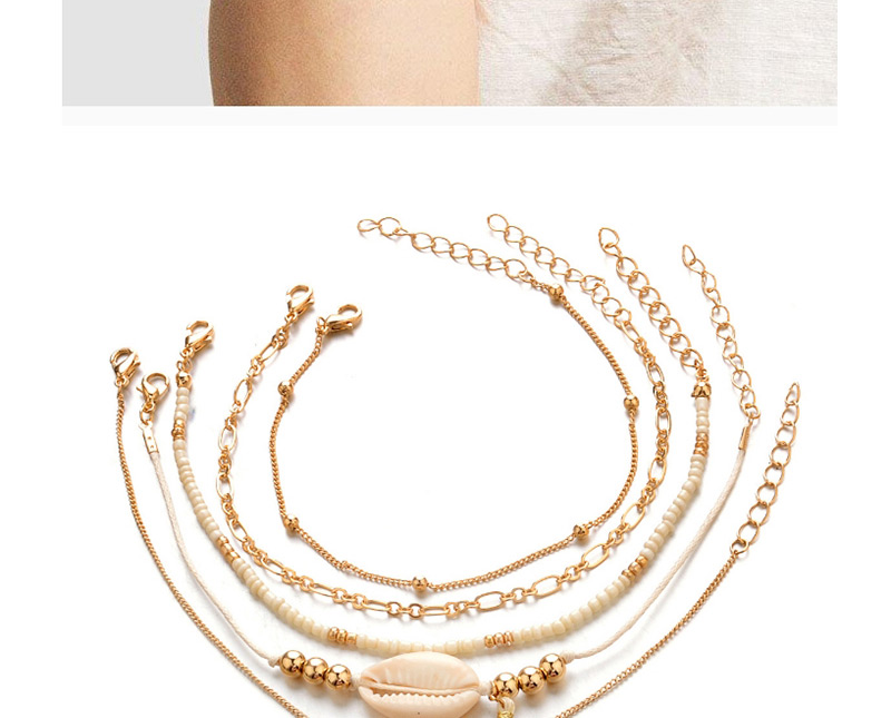 Fashion Gold Color Shell Shape Decorated Bracelet (5 Pcs ),Fashion Bracelets