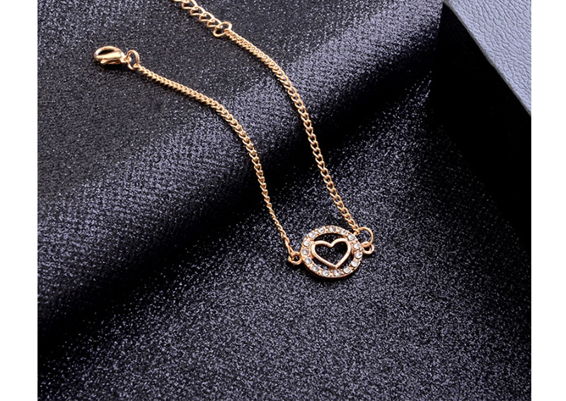 Fashion Gold Color Heart Shape Decorated Bracelet&ring (6 Pcs ),Rings Set
