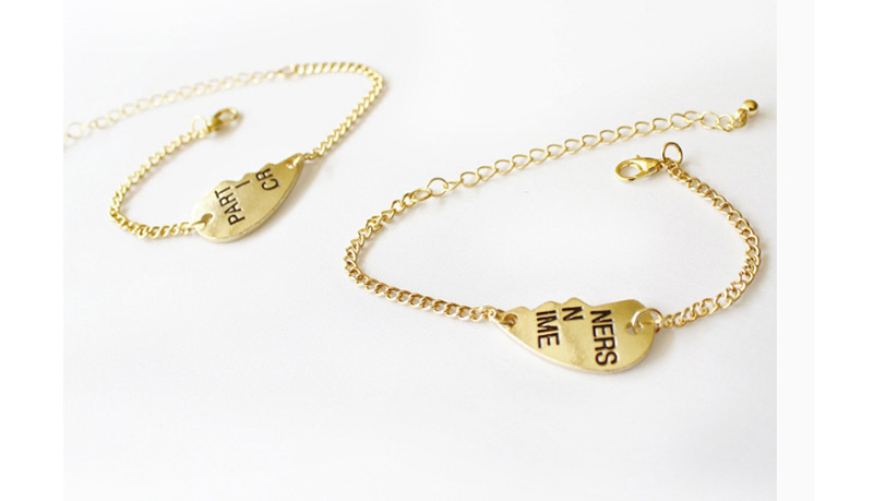 Fashion Gold Color Letter Pattern Decorated Bracelet (2 Pcs ),Fashion Bracelets
