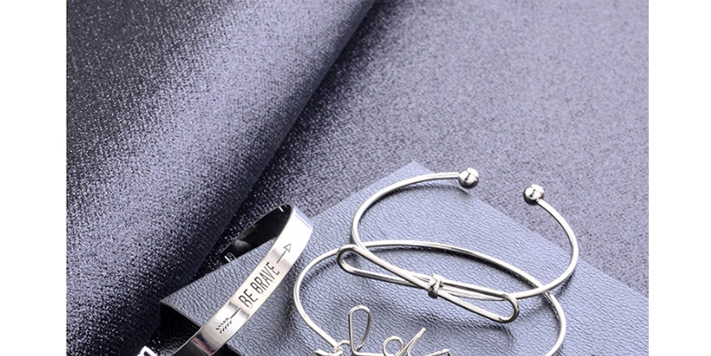 Fashion Silver Color Bowknot Shape Decorated Bracelet (3 Pcs),Fashion Bangles
