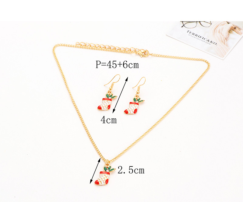 Fashion Gold Color+green Sock Shape Decorated Jewelry Set,Jewelry Sets