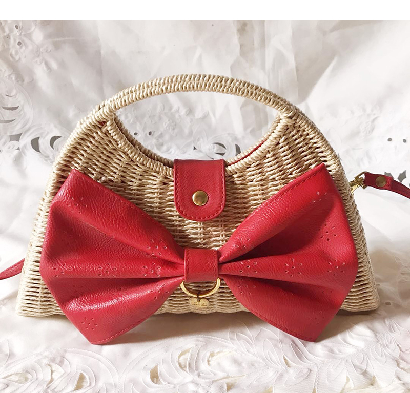 Fashion Red Bowknot Shape Decorated Shoulder Bag,Handbags