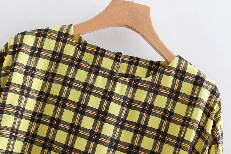 Fashion Yellow Grid Pattern Decorated Shirt,Sunscreen Shirts