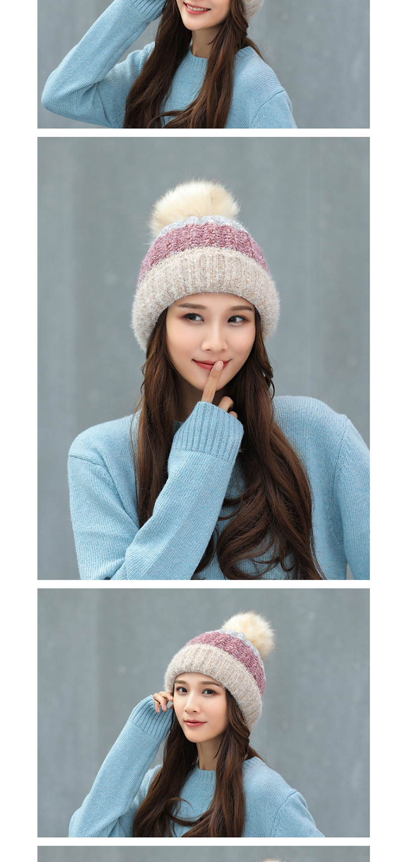 Fashion Gray Stripe Pattern Decorated Hat,Knitting Wool Hats