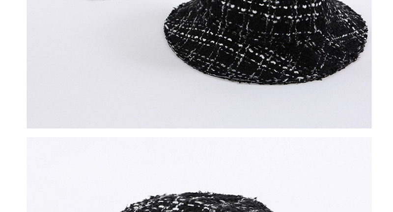 Fashion Black Grid Pattern Decorated Hat,Sun Hats