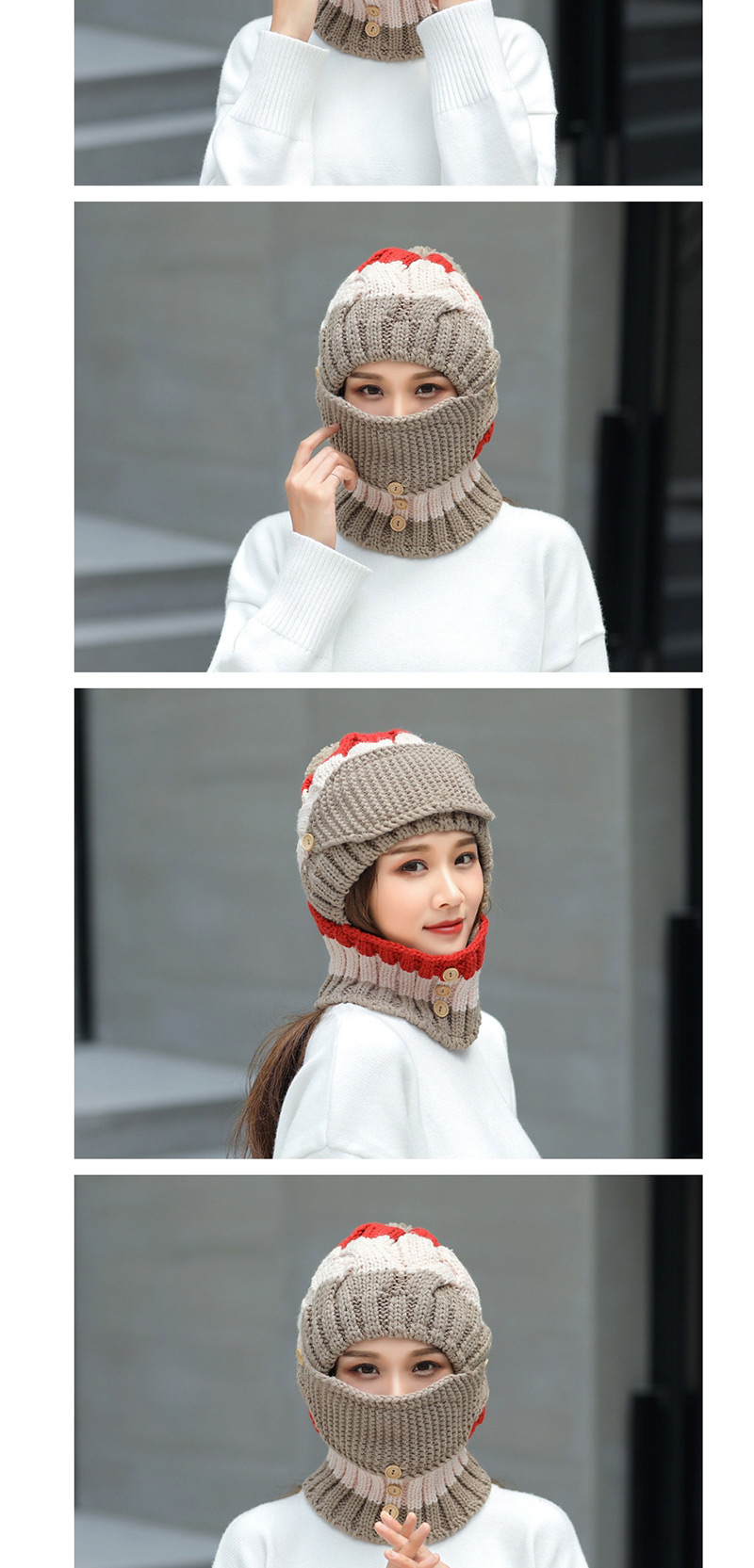 Fashion Pink Pom Ball Decorated Pure Color Hat (3 Pcs ),Knitting Wool Hats